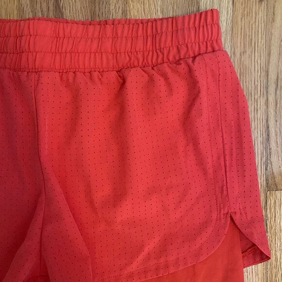 RBX Tangerine Orange Athletic Double Layer Shorts with Hidden Pocket Size S - Picture 2 of 7